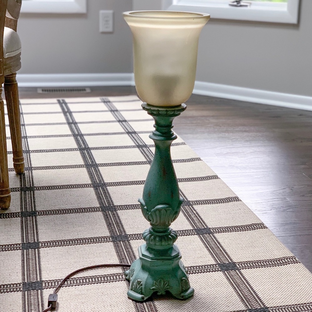 Teal Shabby Chic Lamp